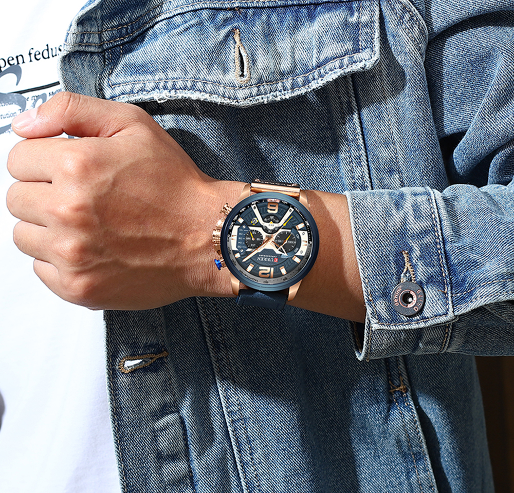 Reloj Curren Blue Chrono Deportivo