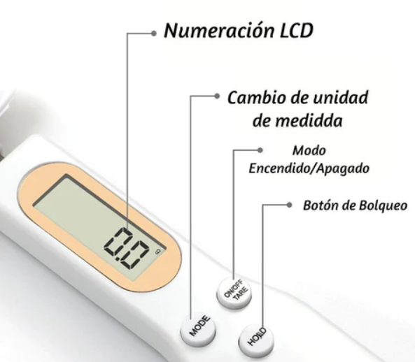 Cuchara Báscula Cocina Portátil Alta Precisión 1.1 lb / 500 g (0.1 g) LCD Electrónico